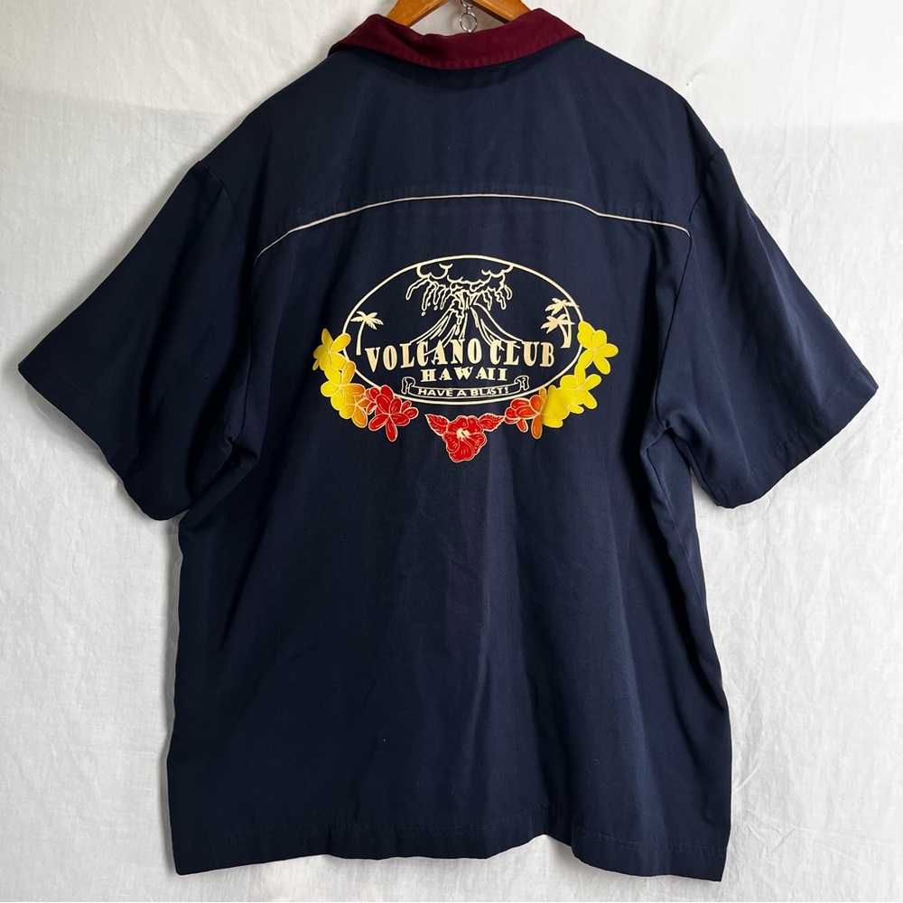 Vintage Cruisin USA Shirt Mens XL Volcano Club Hawaii Minister Button Down Camp